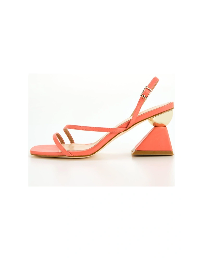 Runika Heel Detail Sandal - Coral