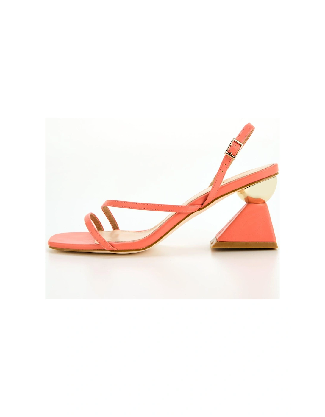 Runika Heel Detail Sandal - Coral, 8 of 7