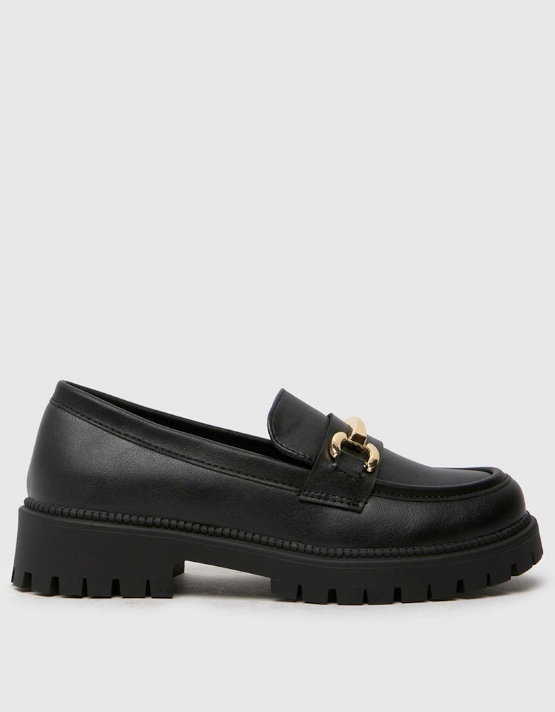 Lattice Feature Pu Loafer Junior - Black