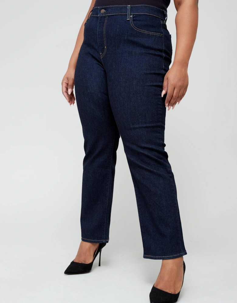 724T High Rise Slim Straight Jeans - Blue Wave Rinse