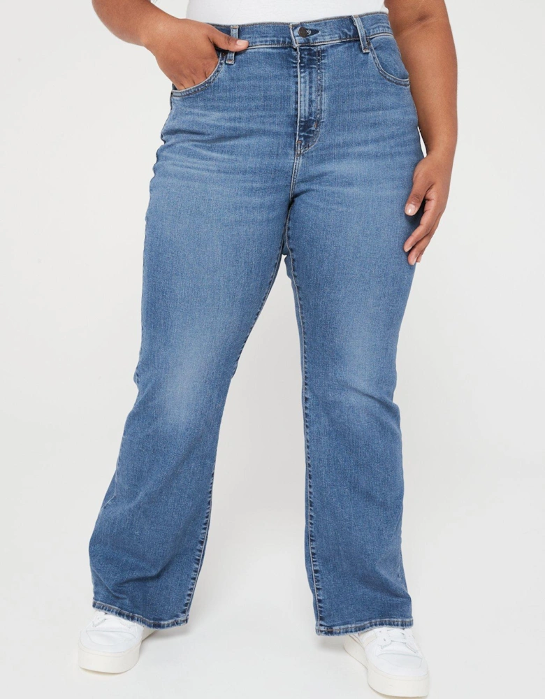 726T High Rise Flare Jeans (plus Size) - Blue Wave Mid Plus