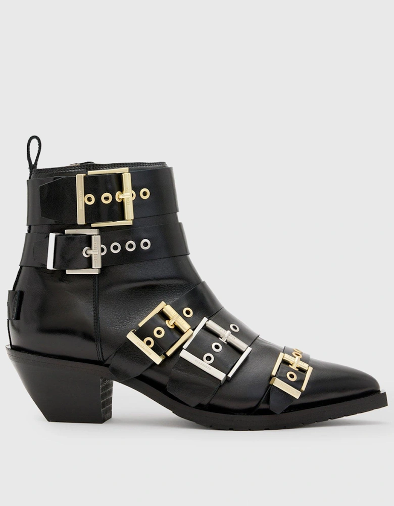 Jane Buckle Boots - Black