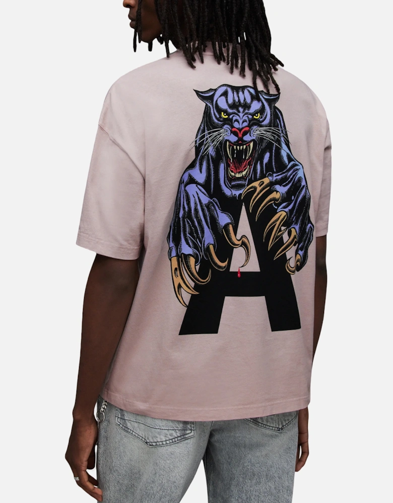 ALL SAINTS Beast Mens Oversized T Shirts Panther Short Sleeve Top Crew Neck Tee