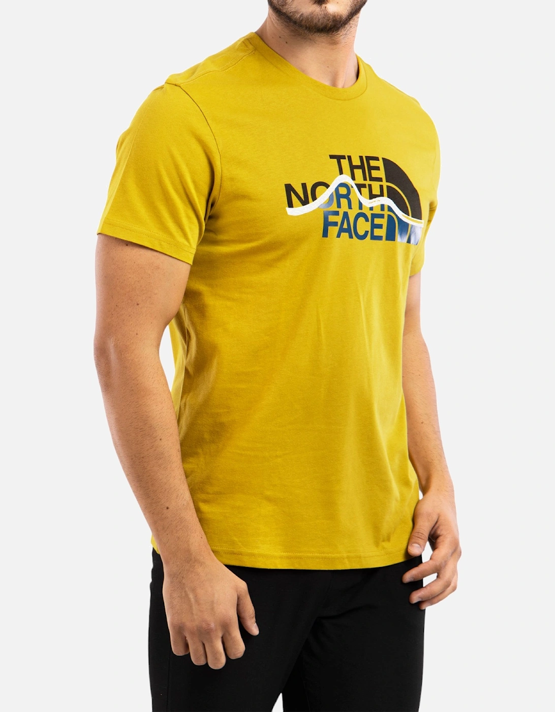 Mens T Shirts SS Mountain Line Tee Cotton Summer Crew Neck Tops