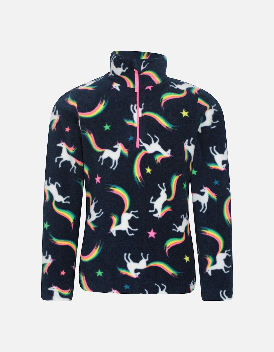 Childrens/Kids Endeavour Unicorn Half Zip Fleece Top, 5 of 4