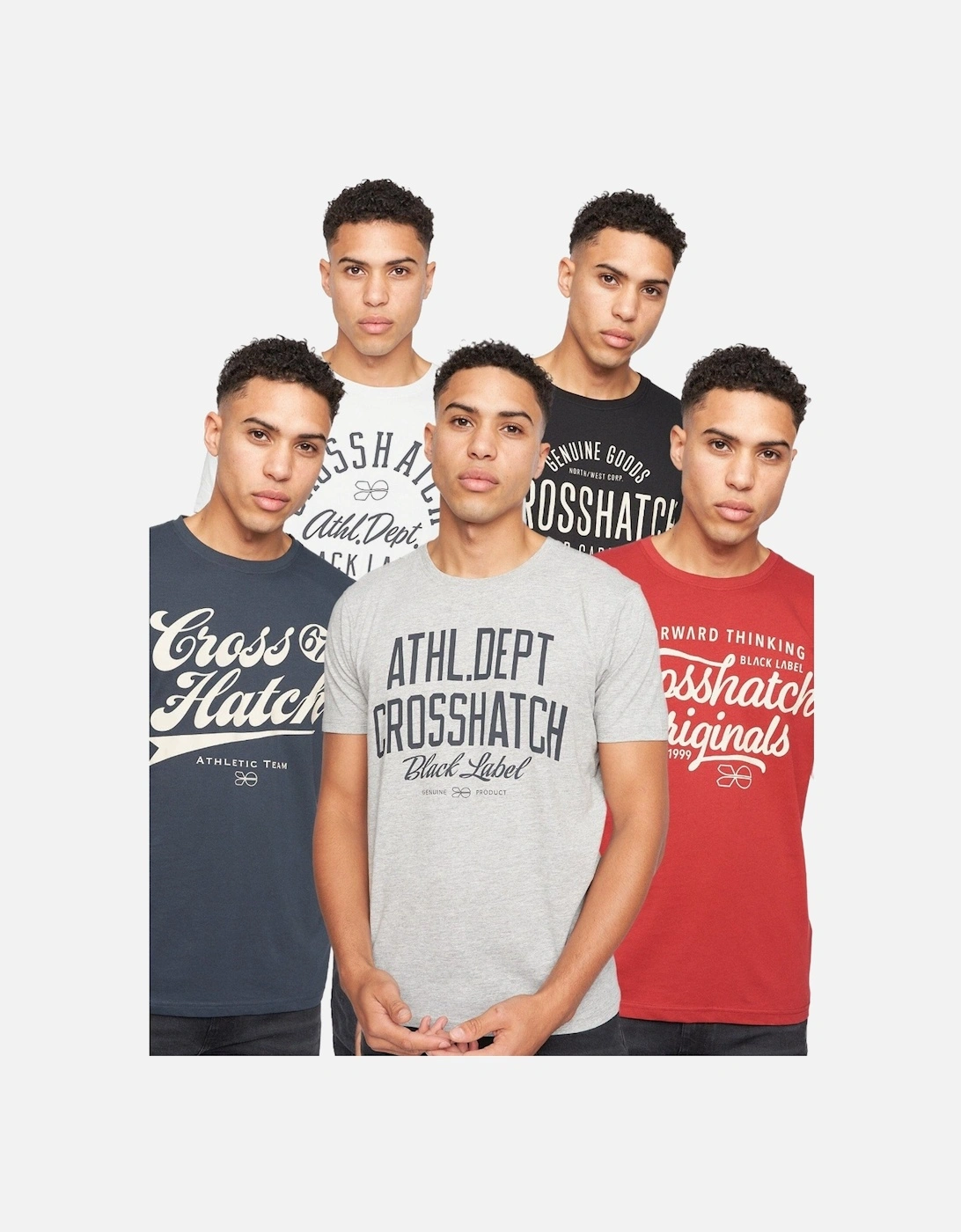 Mens Luckmoore Assorted Designs T-Shirt (Pack of 5), 6 of 5