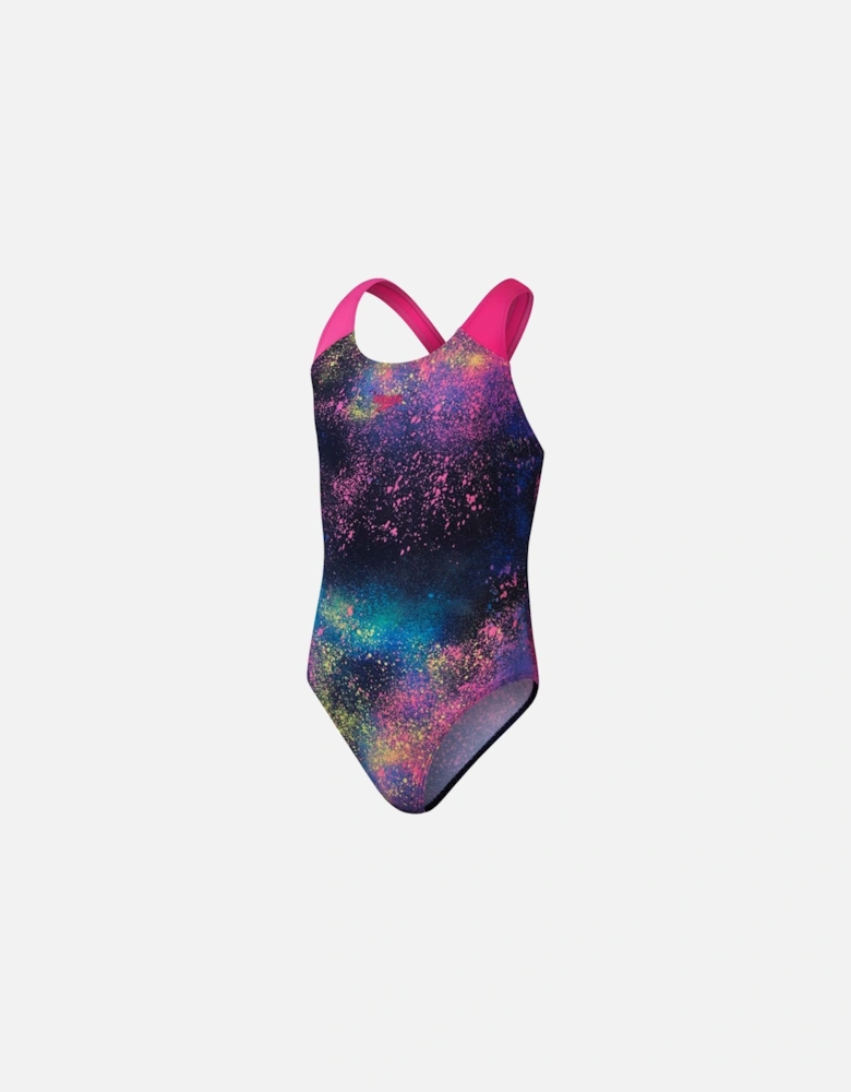 Girls Digital Print Splashback One Piece Swimsuit