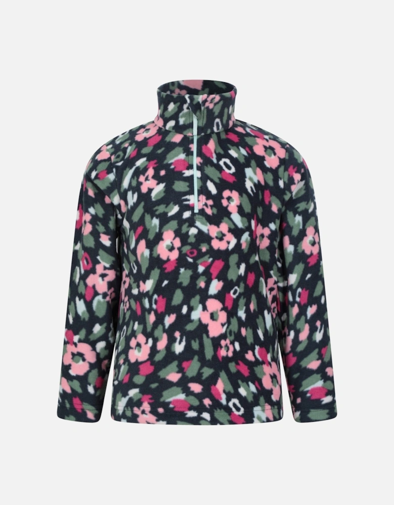 Childrens/Kids Endeavour Floral Half Zip Fleece Top