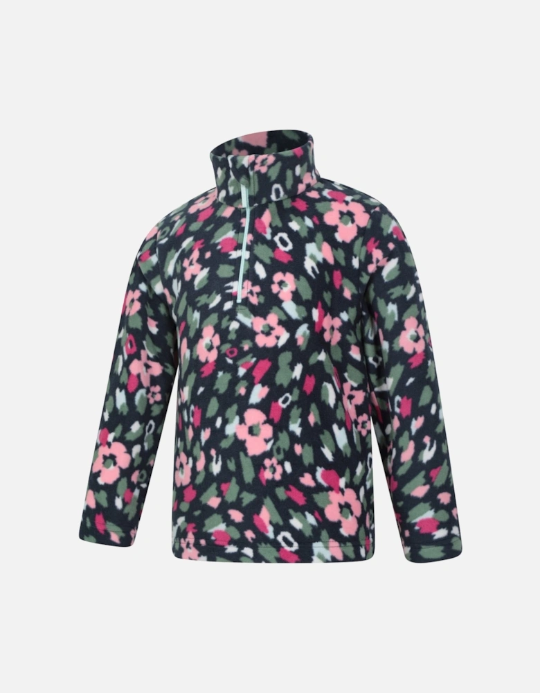 Childrens/Kids Endeavour Floral Half Zip Fleece Top