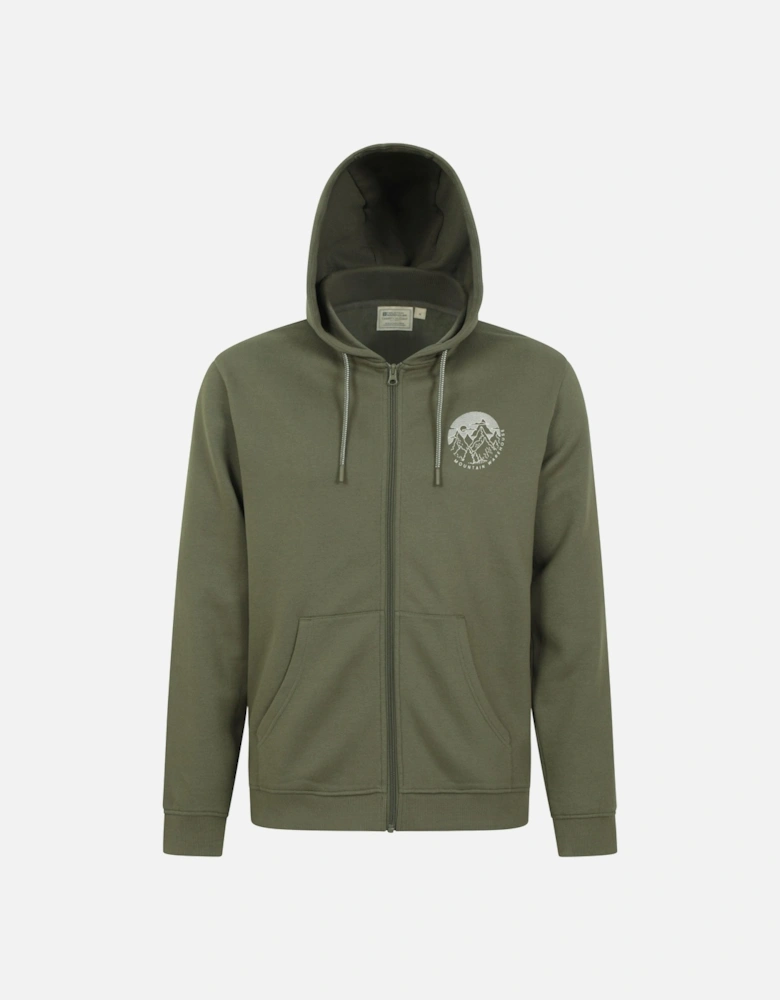 Mens Circle Mountain Drawcord Full Zip Hoodie