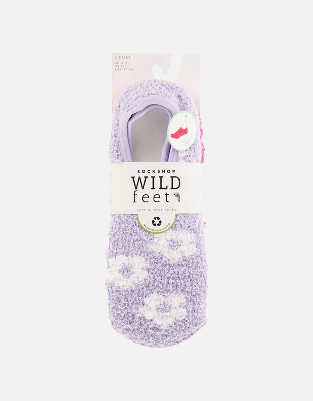 Wildfeet 2 Pack Fluffy Peds Flowers & Stripes