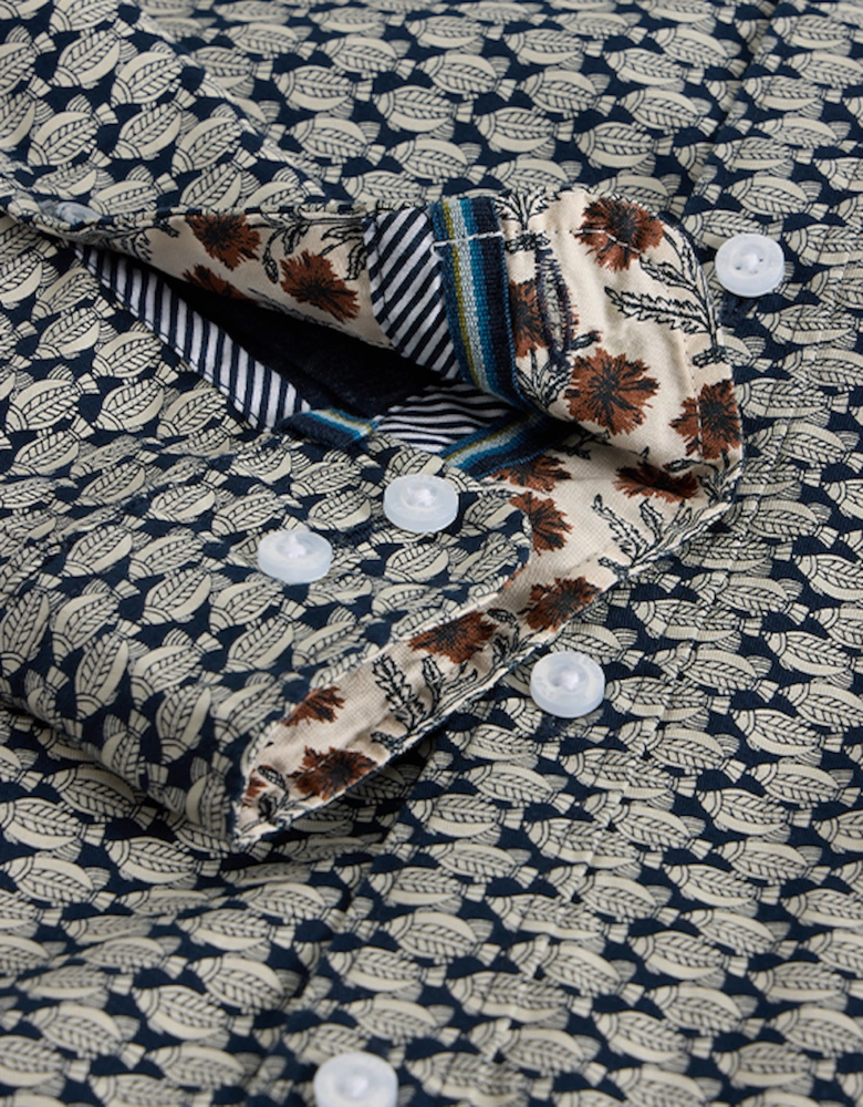 Men's Fish Printed Shirt Navy Multi