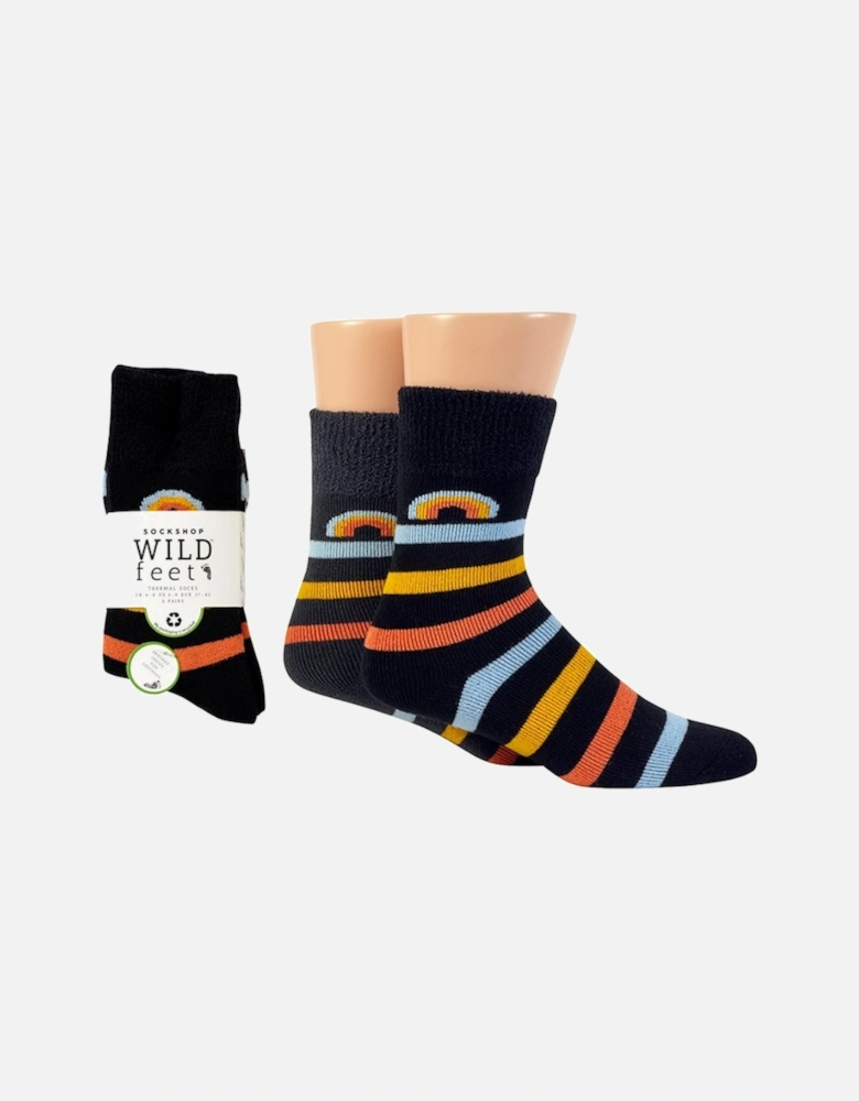 Wildfeet 2 Pack Thermal Boot Sock Black/Charcoal Rainbow