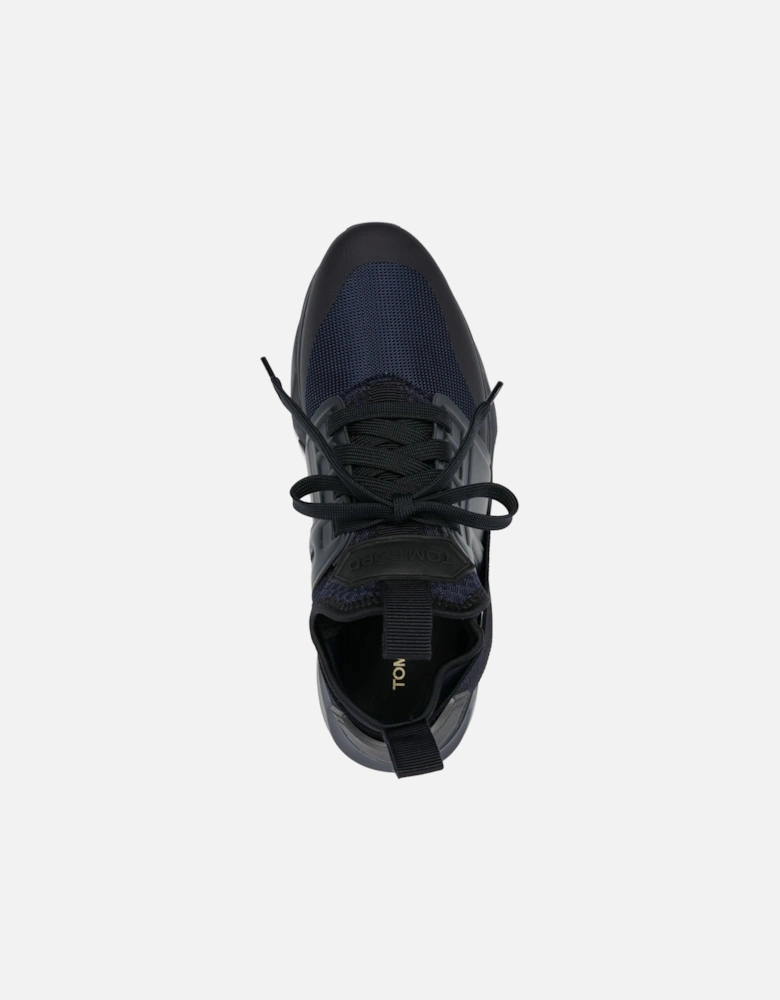 Jago Leather & Neoprene Sneakers Navy