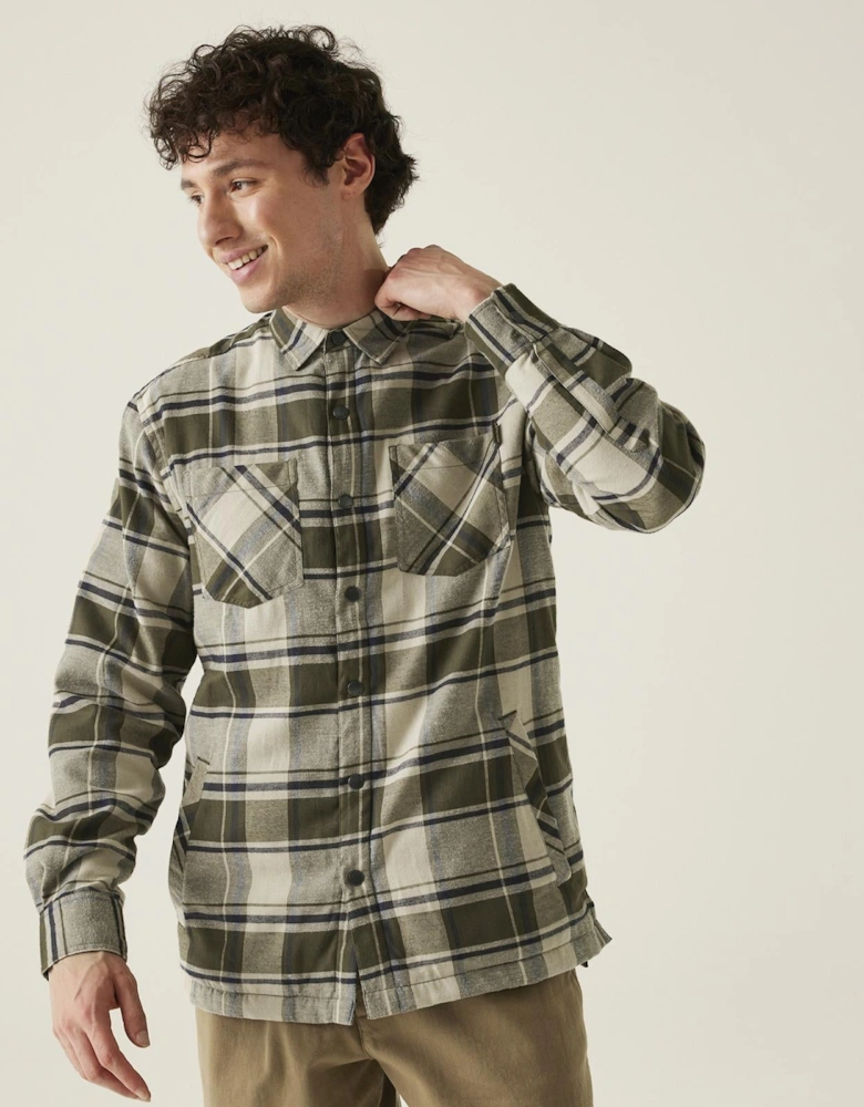 Mens Thamos Long Sleeve Checkered Brushed Shirt