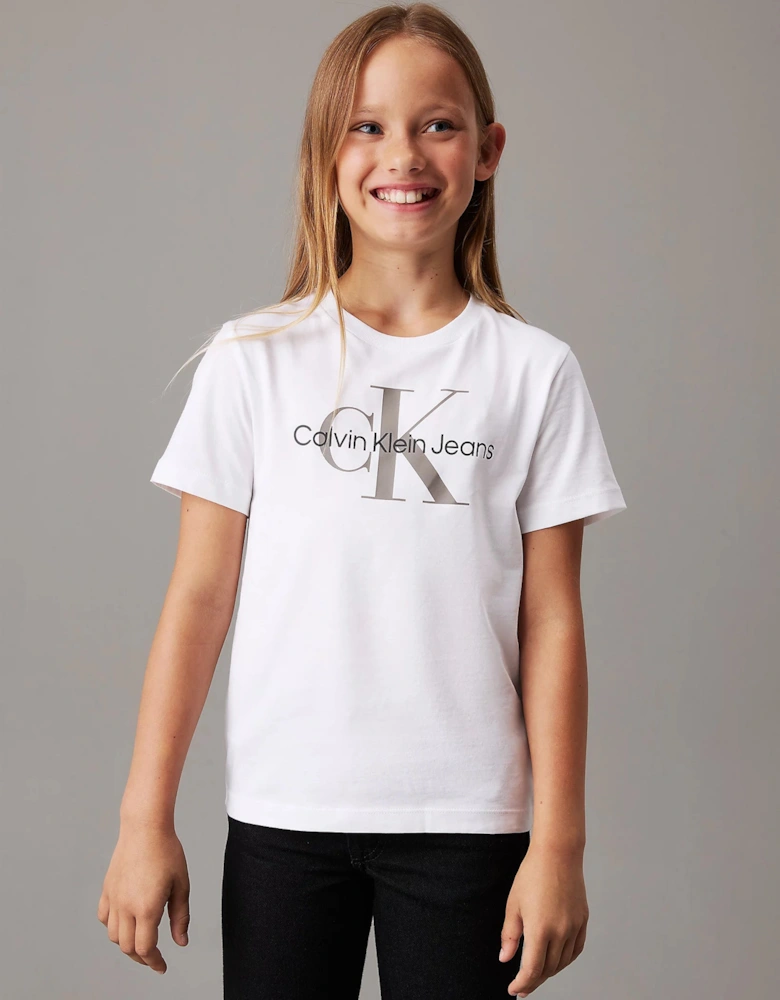 Unisex Logo T shirt Whte