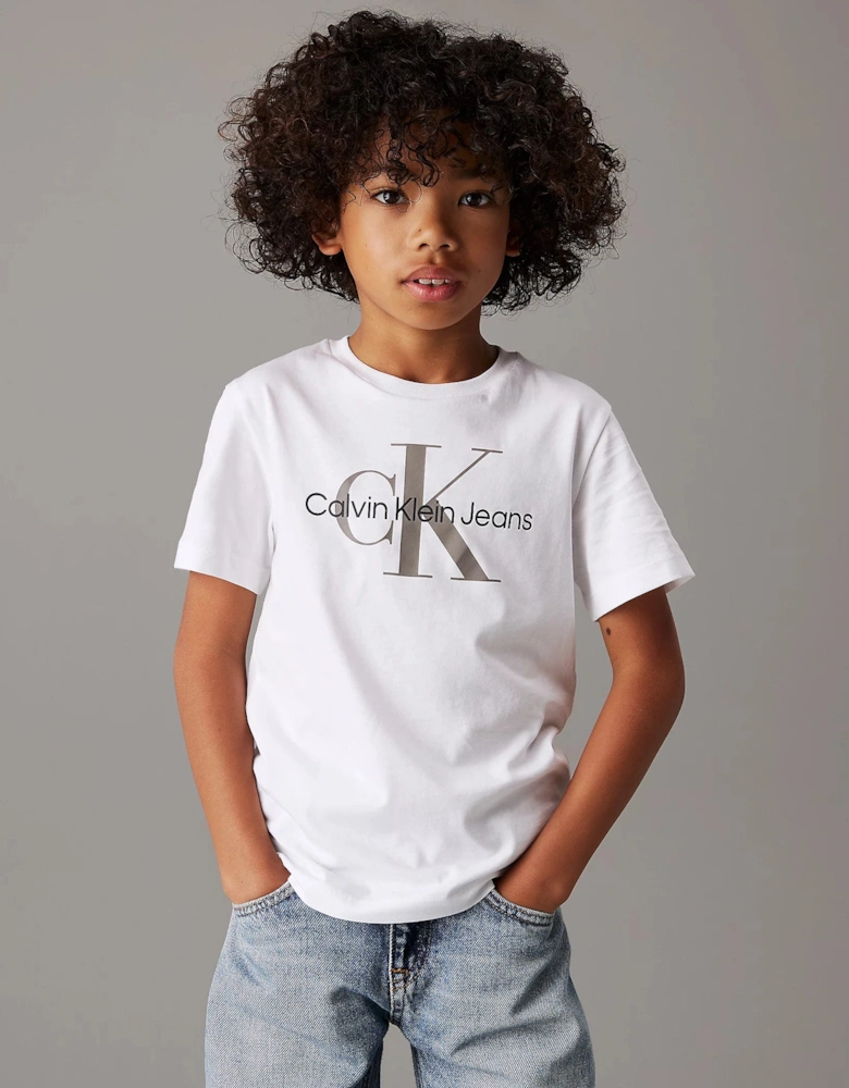 Unisex Logo T shirt Whte