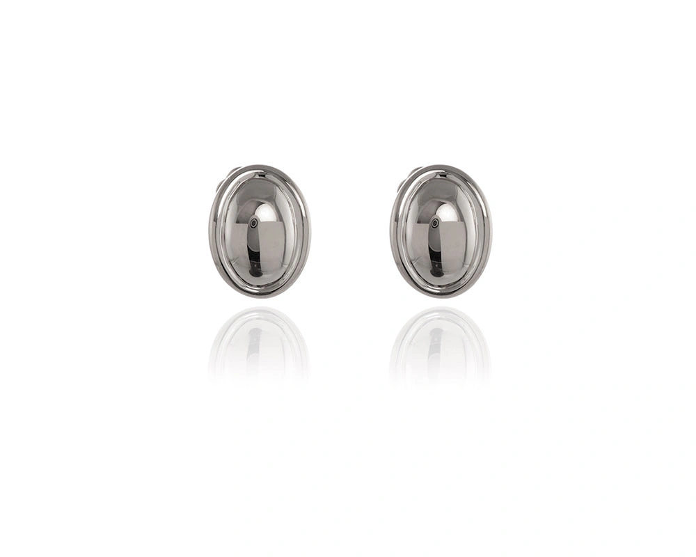 Vega Polished Silver Clip On Earrings