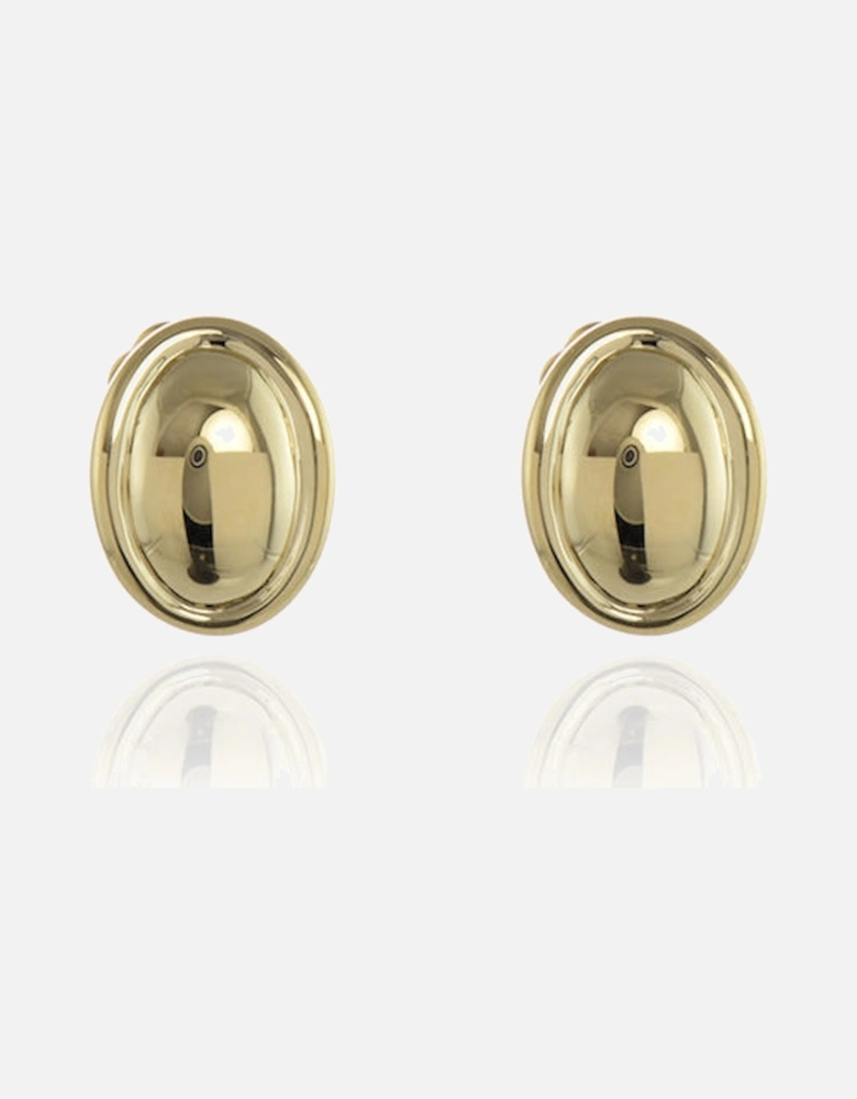 Vega Polished Gold Clip On Earrings