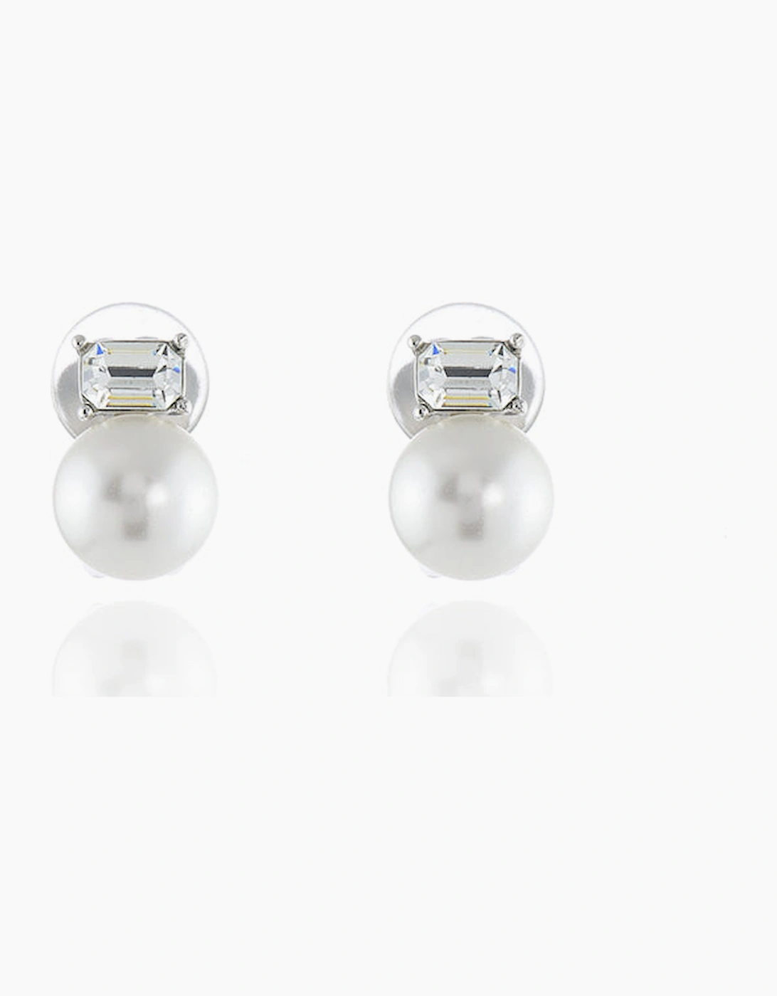 Cachet London Women's Silver/Silver/White Corin Clip On Earrings