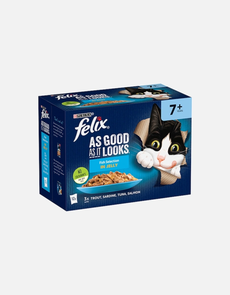 Felix As Good As It Looks Senior Fish Selection In Jelly 12 x 100g Pouches