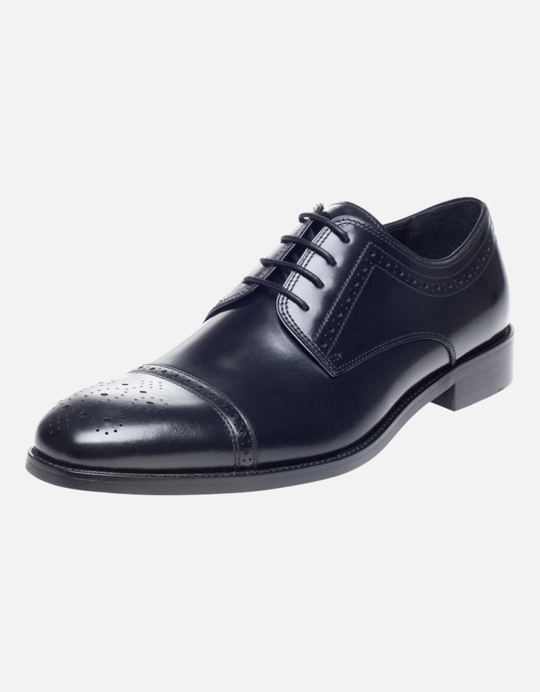 Lucan Semi Brogue Shoe Black, 4 of 3