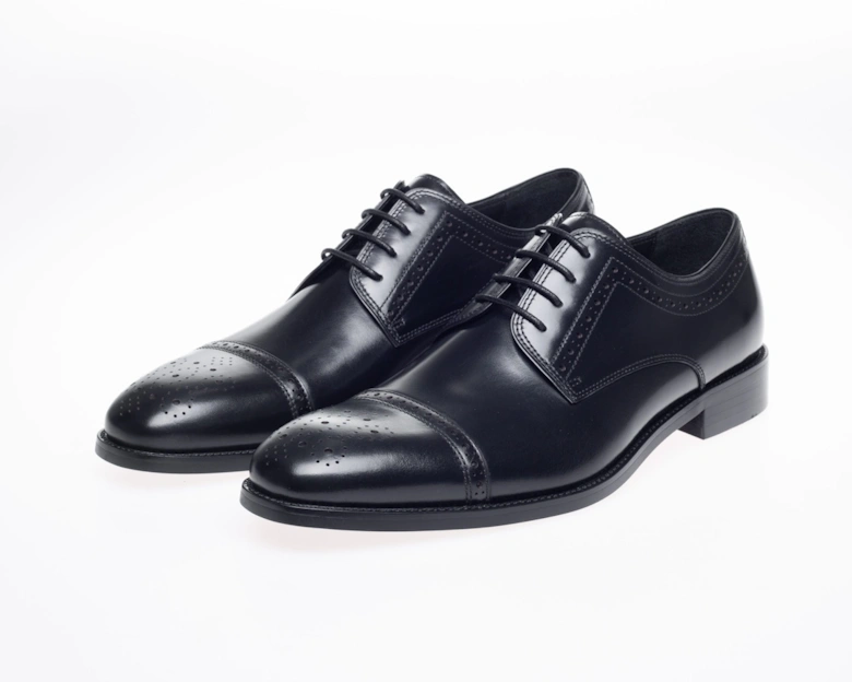 Lucan Semi Brogue Shoe Black