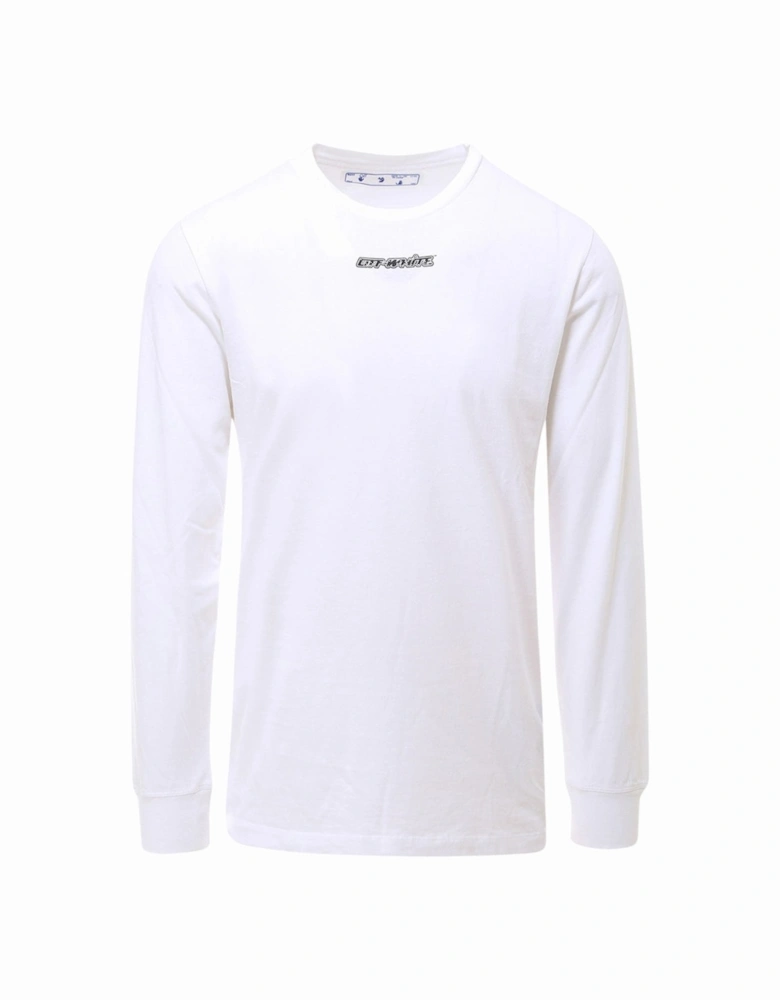 Off White Marker Logo White Long Sleeved T Shirt