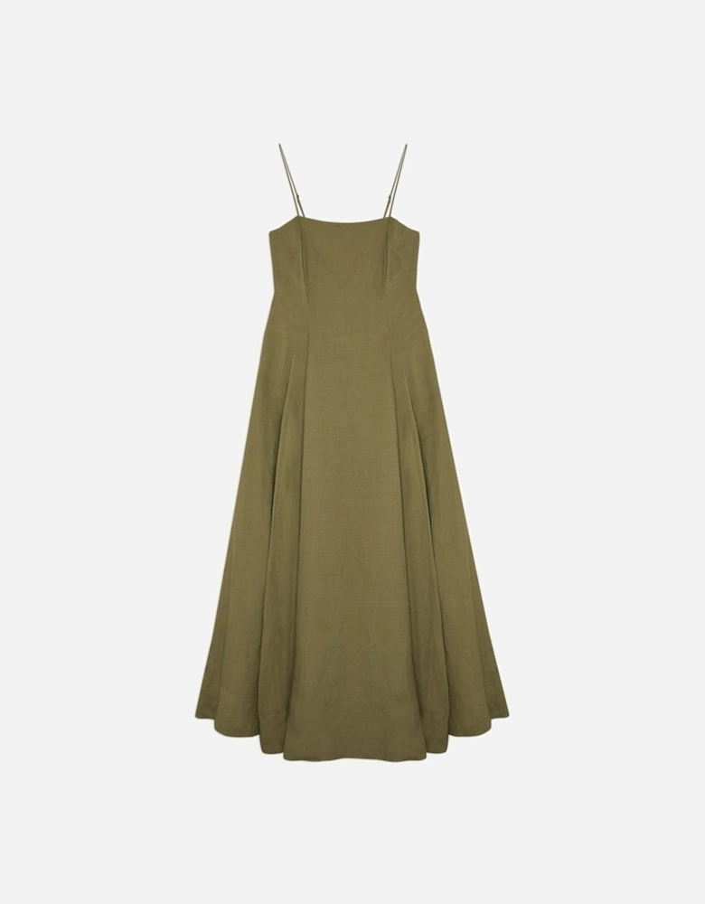 Lydia Millen Linen Woven Strappy Maxi Dress