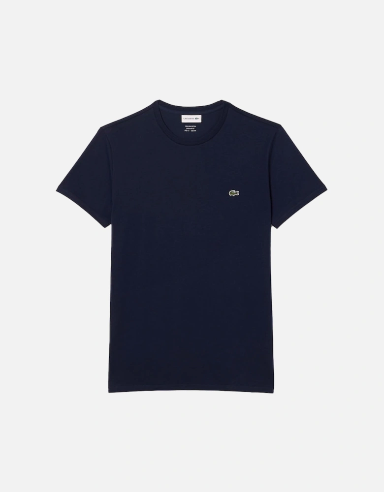 Cotton Pima Crew Neck T-Shirt Navy Blue