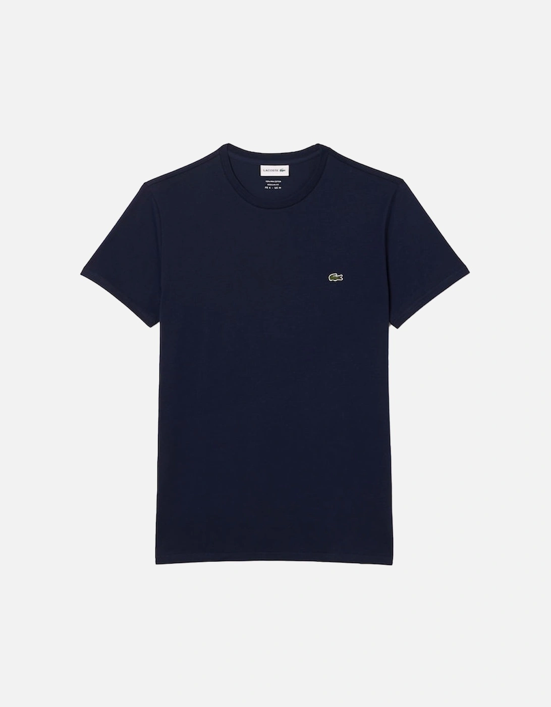 Cotton Pima Crew Neck T-Shirt Navy Blue, 5 of 4