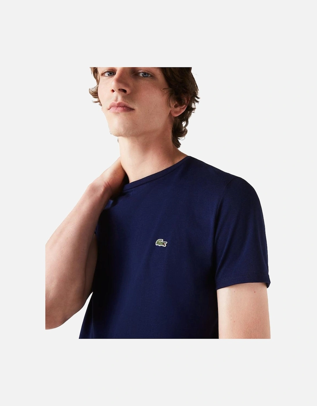 Cotton Pima Crew Neck T-Shirt Navy Blue