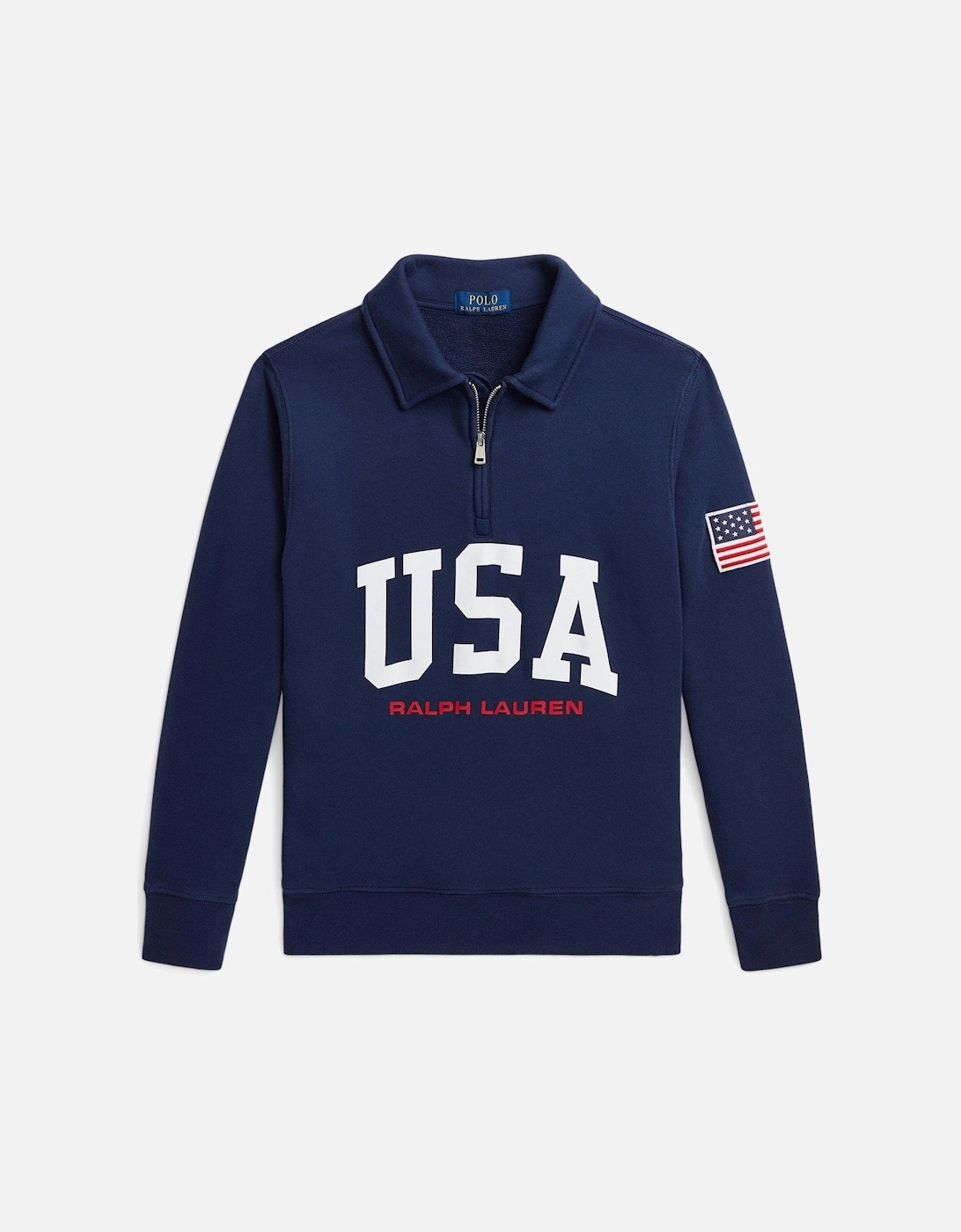 Boys USA Zip Sweatshirt - Clancy Blue, 3 of 2