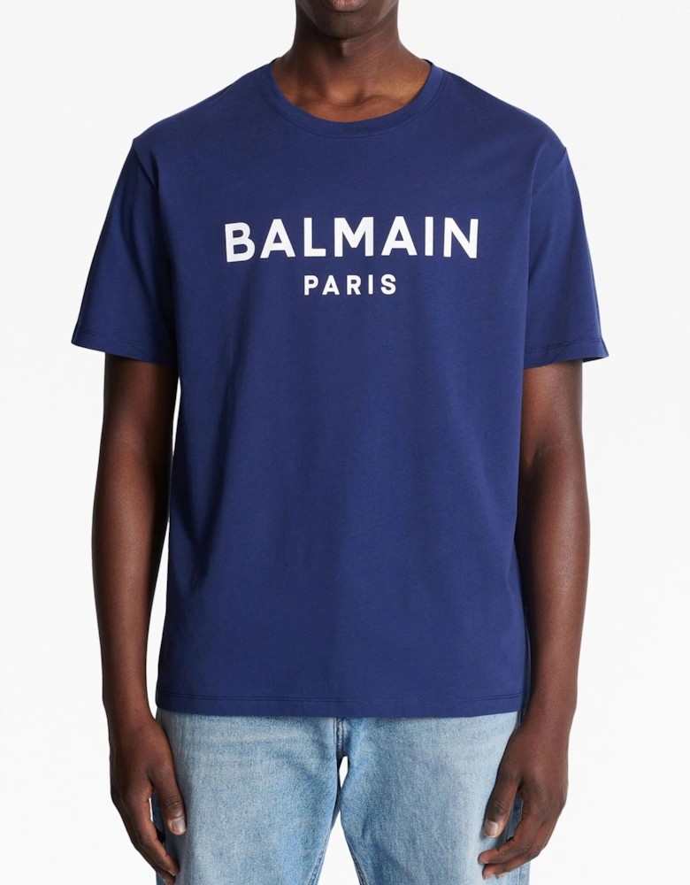 Logo Print T-Shirt in Navy