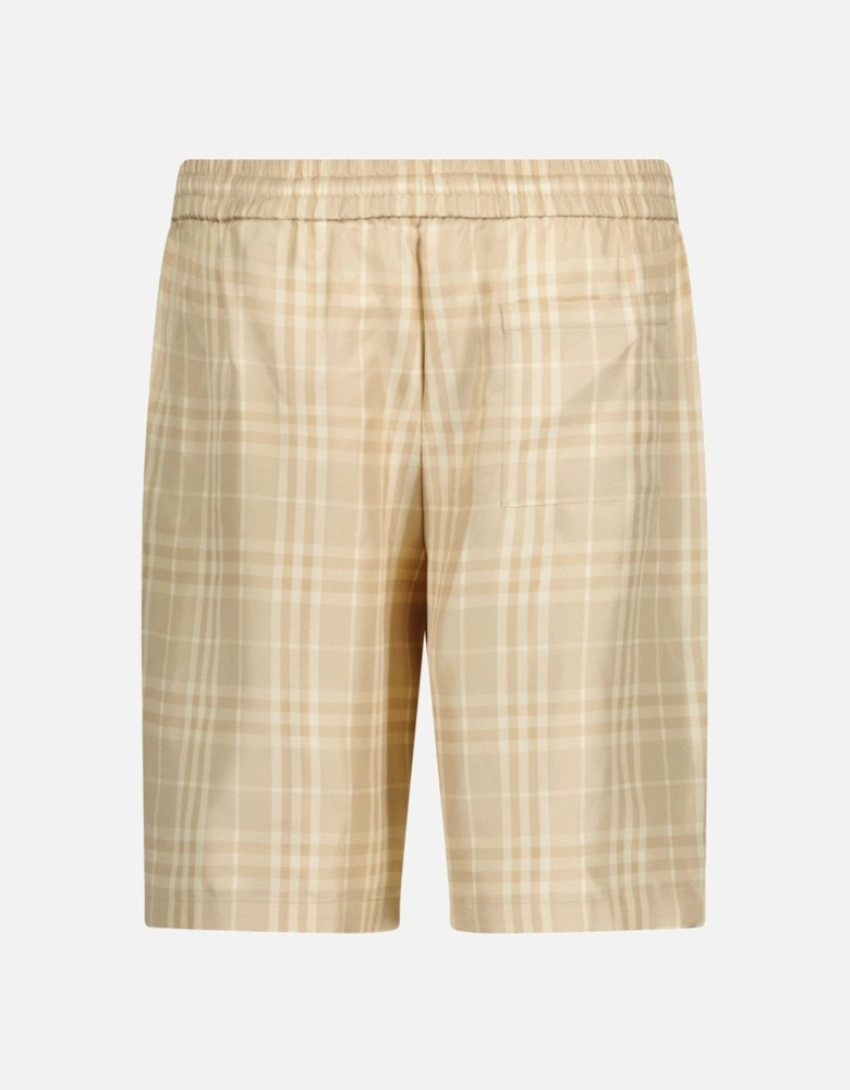 'Bradeston' Silk Check Shorts Beige