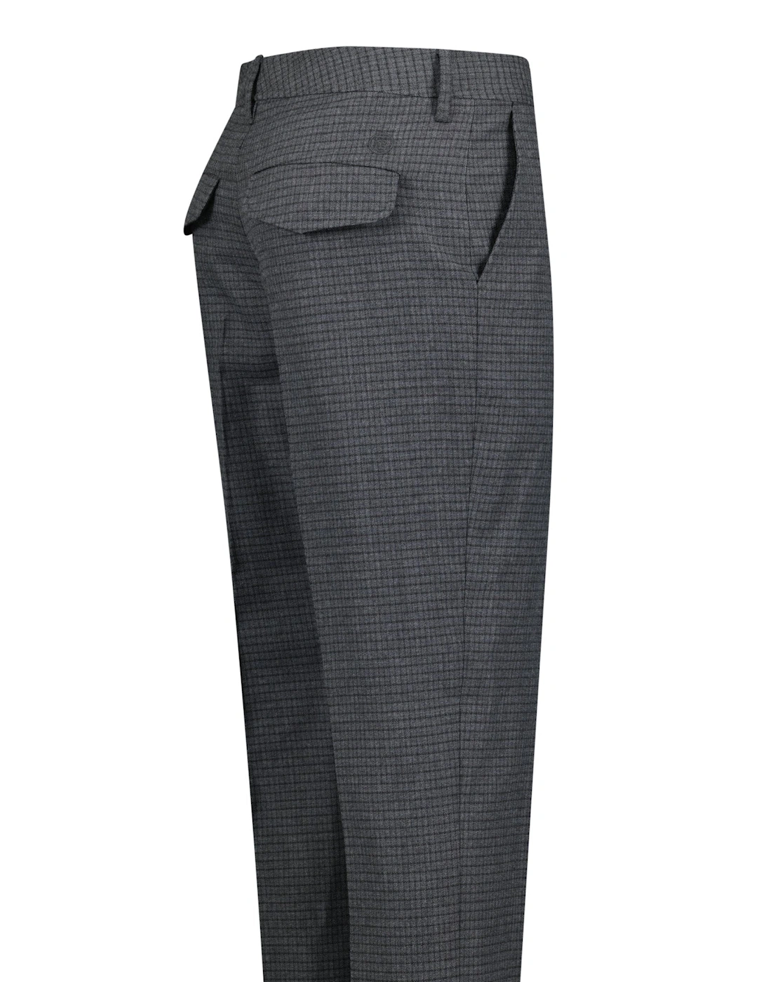 'Shilton' Wool Pattern Trousers Charcoal