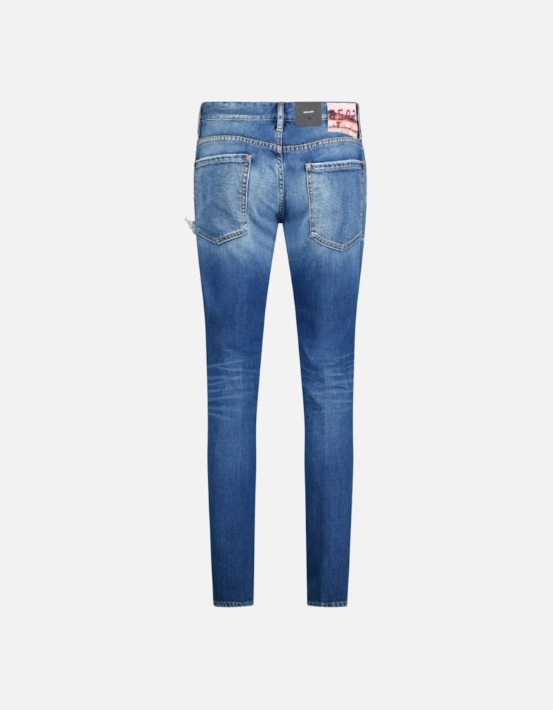 'Slim Jean' Dsq2 Patch Jeans Blue