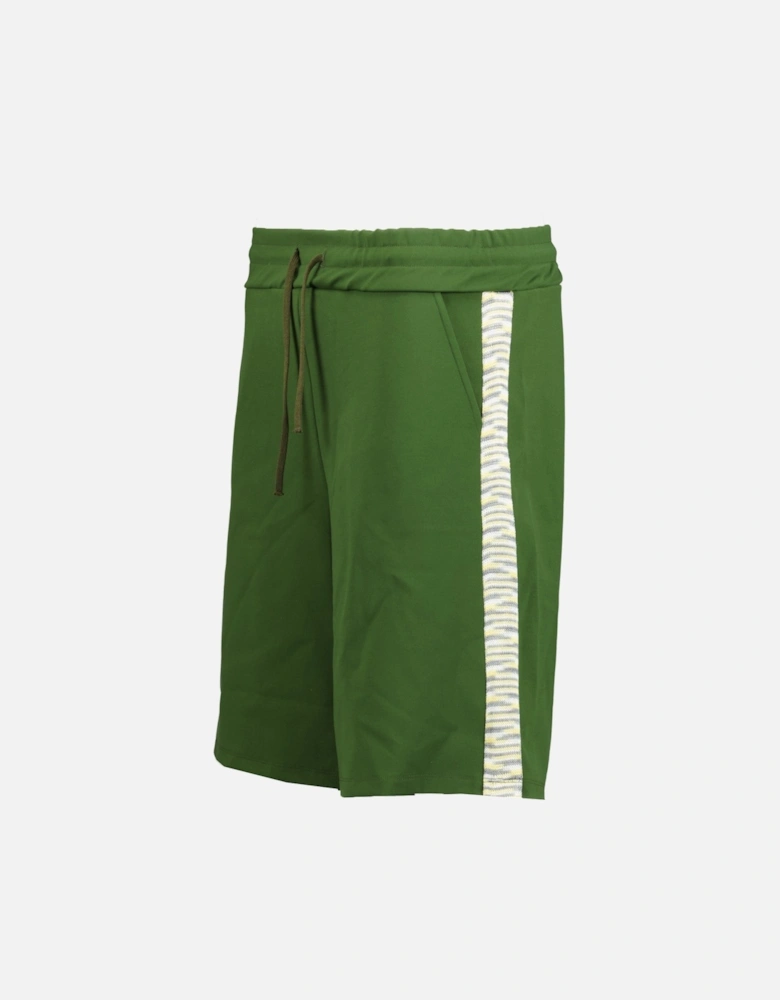 Side Zigzag Pattern Shorts Green