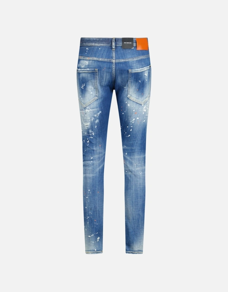 'Skater Jean' 'I Love' Paint Splatter Jeans Blue