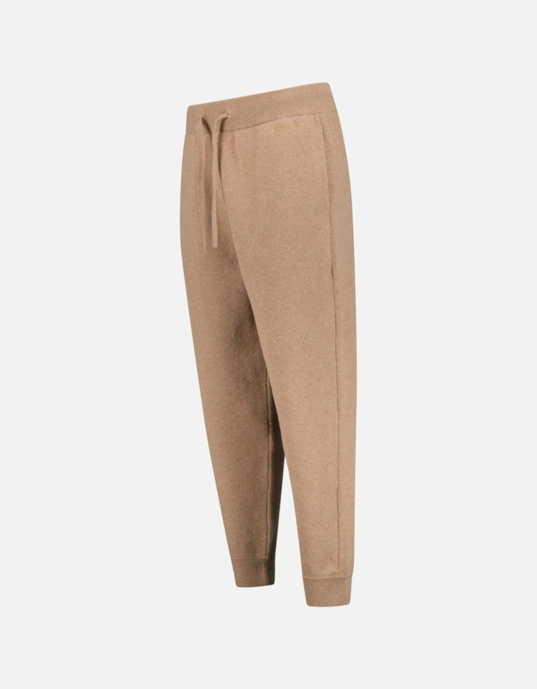 'Hunton' Knitted Cuffed Cashmere Sweatpants Camel