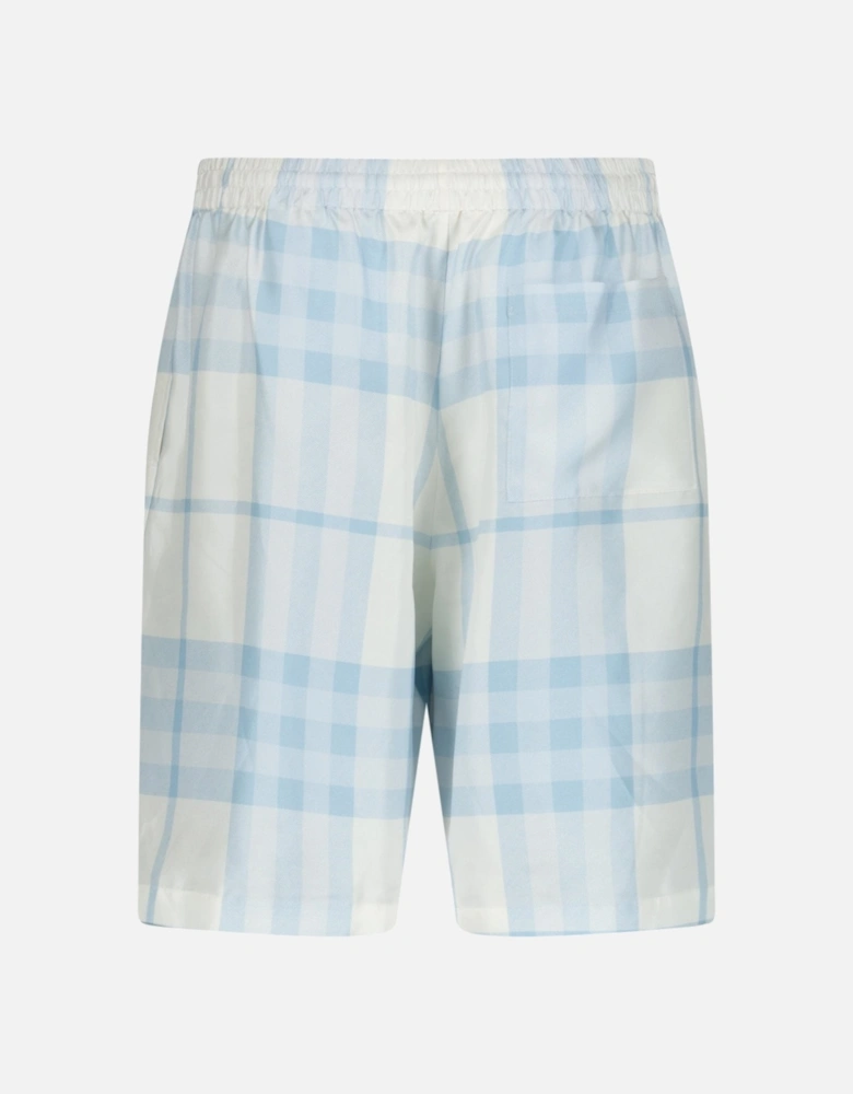 'Bradeston' Silk Check Shorts Blue & White