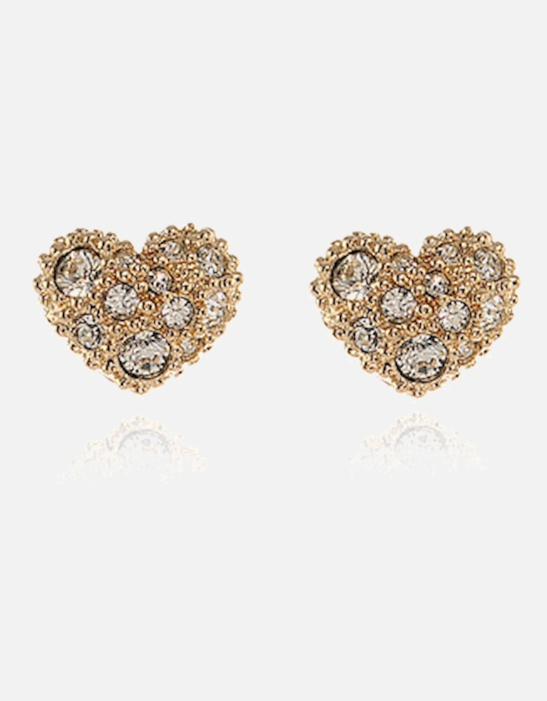 Pom Pom Gold Heart Earrings