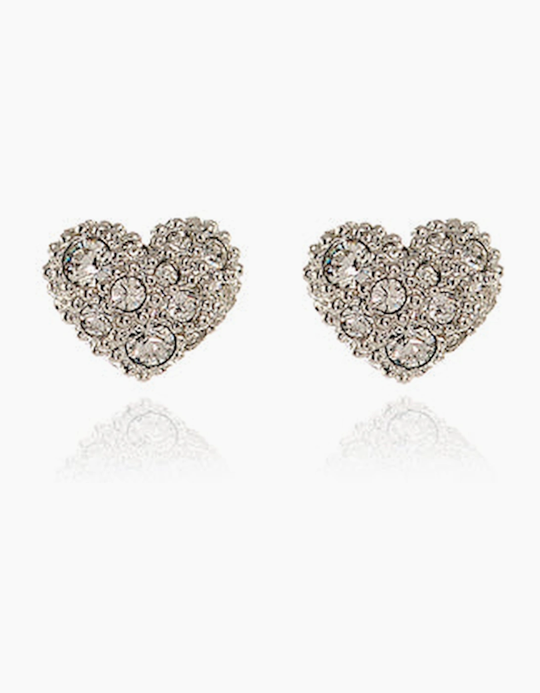 Cachet London Women's Silver/Silver Pom Pom Heart Earrings