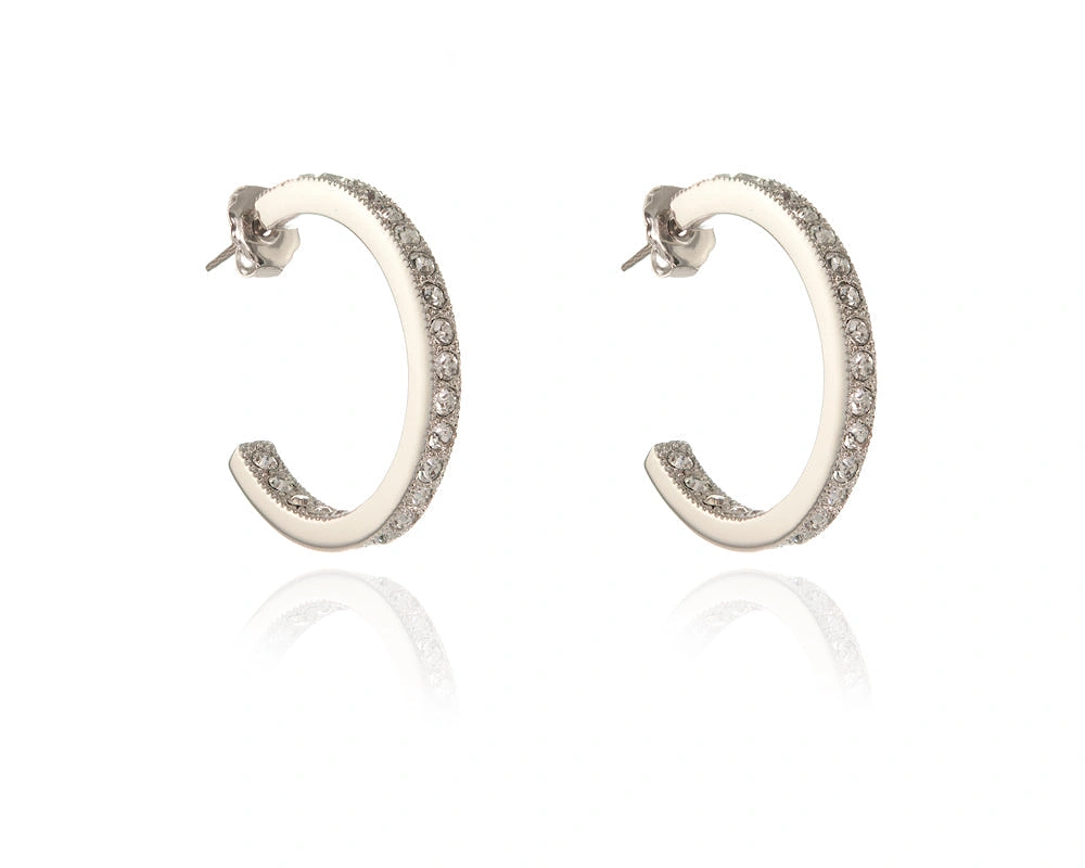 Cachet London Women's Silver Saga Hoop Earrings Large