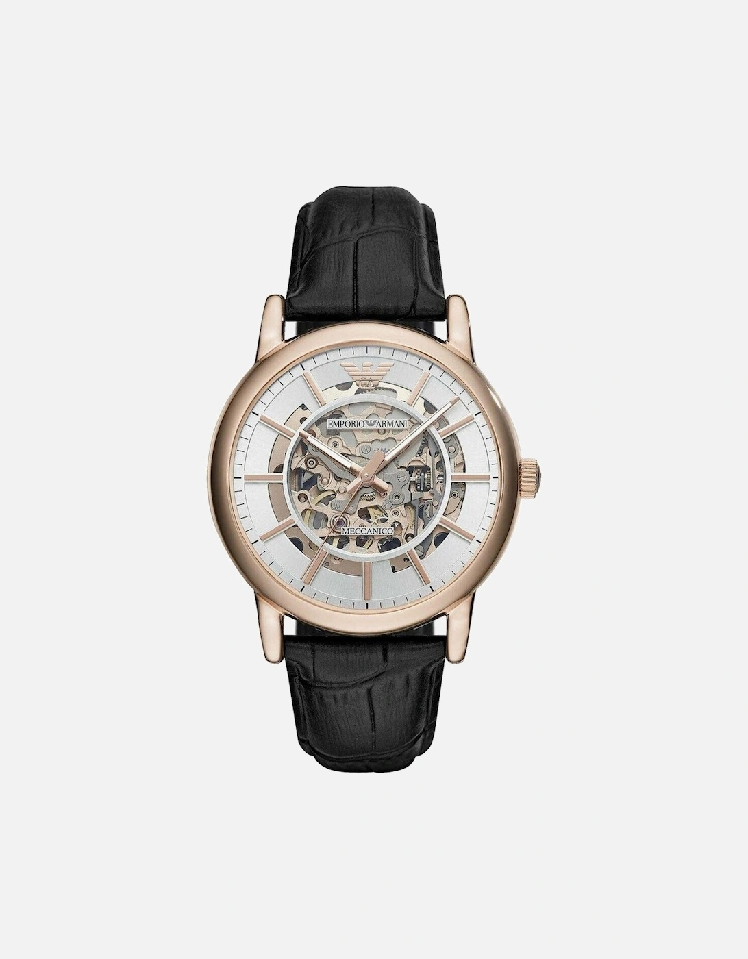 Men's Emporio Armani AR60007 Automatic Black Leather Men's Watch