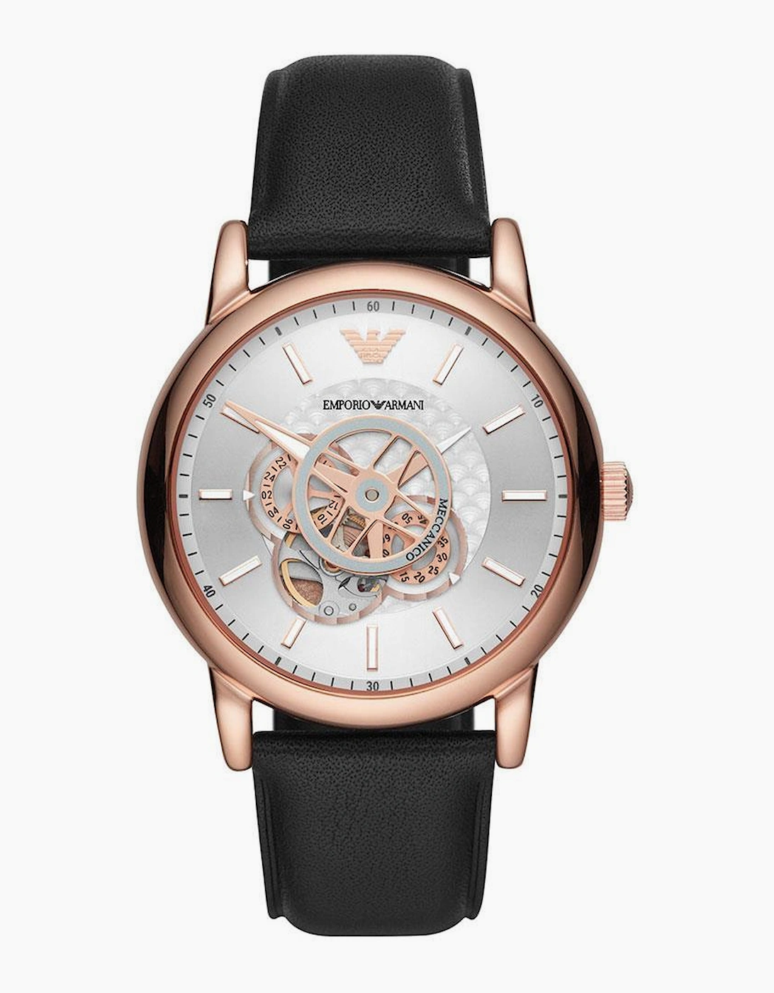Men's Emporio Armani AR60013 Automatic Black Leather Men's Watch