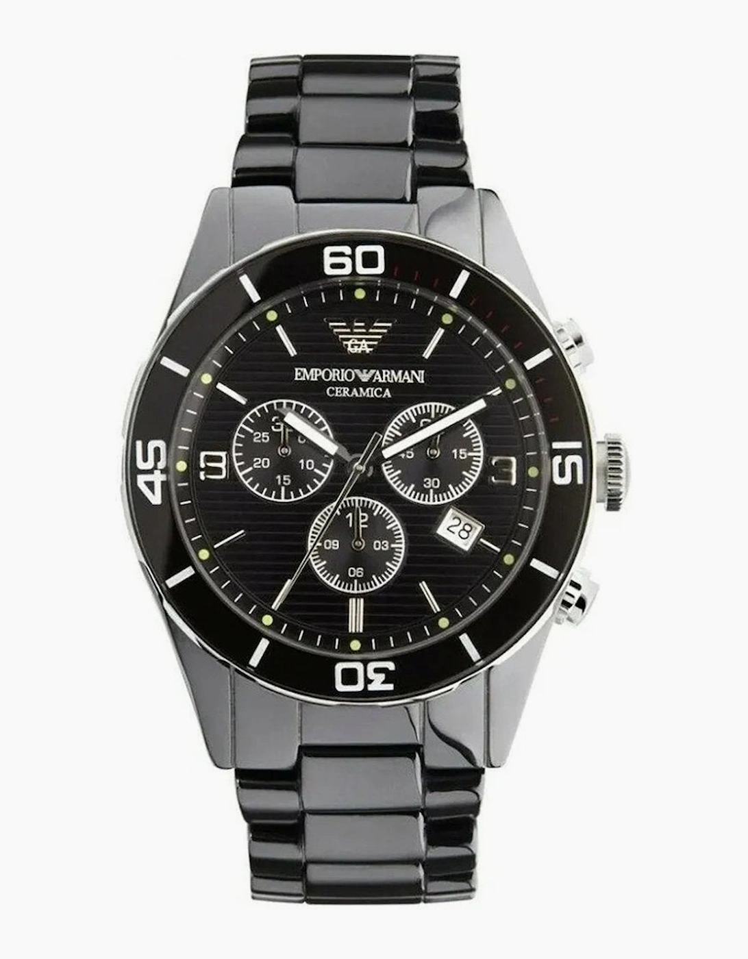 Emporio Armani Men's Emporio Armani AR1421 Men's Leo Ceramica Watch - Black