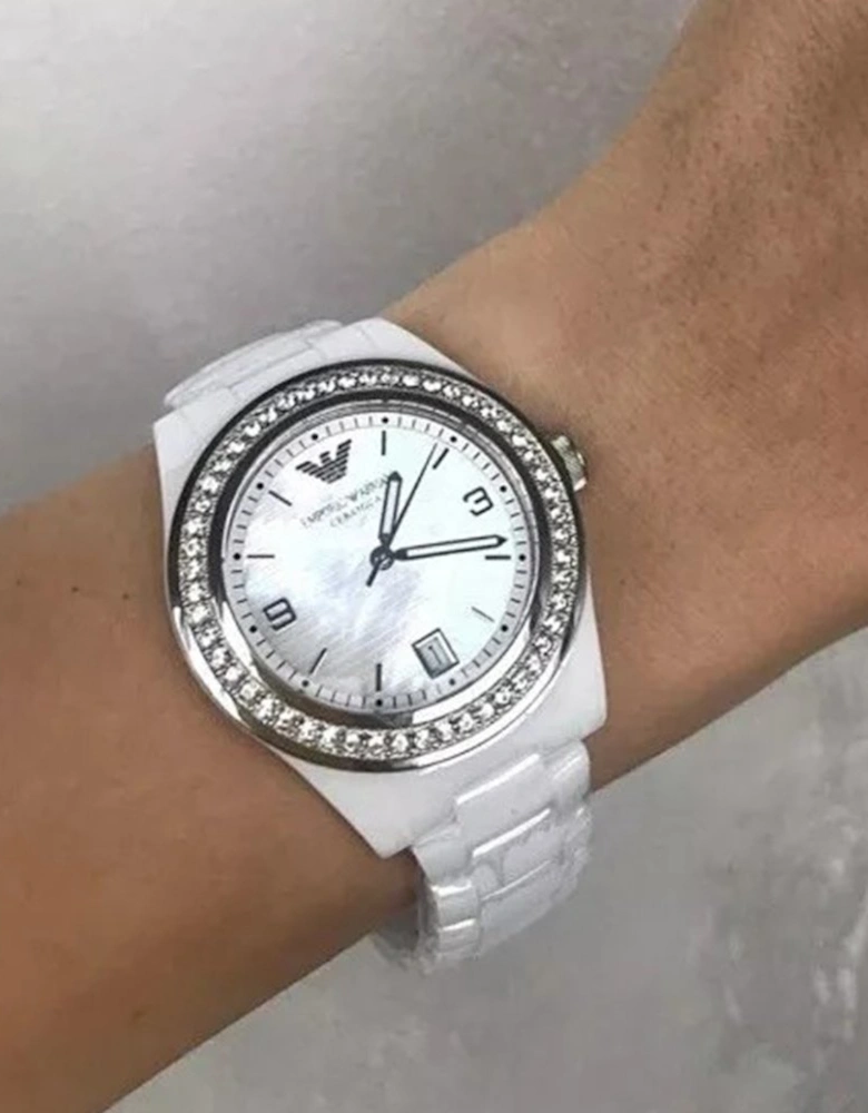 AR1426 White Ladies Ceramica Watch