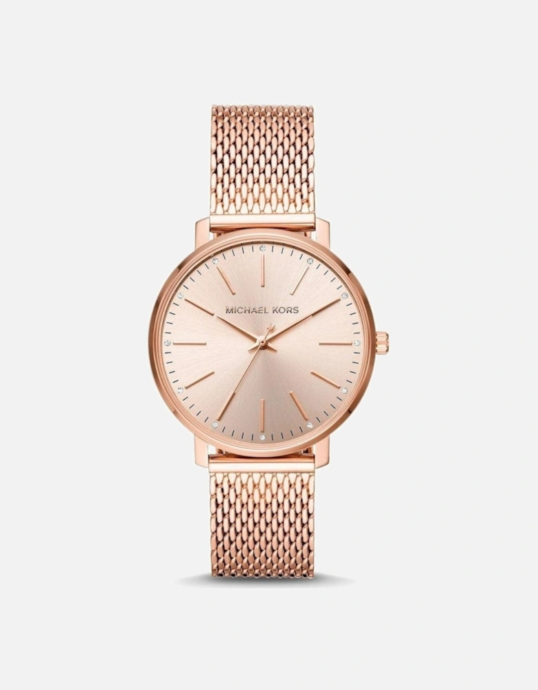 MK4340 Pyper Quartz Crystal Rose Gold Dial Ladies Watch