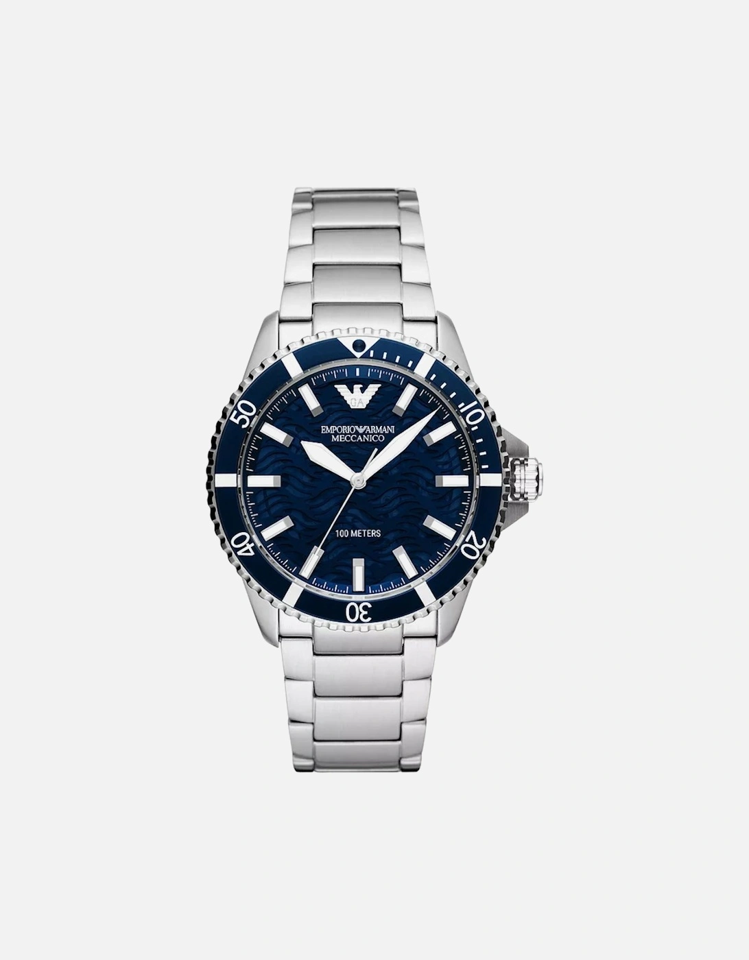 Men's Emporio Armani AR60059 Automatic Blue Dial Men's Watch - Silver
